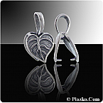 Sterling Silver Oxidized 18mm Heart Pinch Bail (Sold in packs of 1 piece)