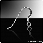 Sterling Silver 12mm x 21mm Flat Ear Wire with Coil (Sold in packs of 20pieces)