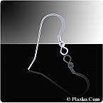 Sterling Silver 25 x 15mm Flat Ear Wire with Bead & Coil (Sold in packs of 20pieces)