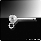 Sterling Silver 4mm Ear Stud with Ring (Sold in packs of 5 pairs)