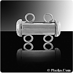 Sterling Silver 17mm 2strand Tube Clasp (Sold in packs of 1clasp)