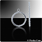 Sterling Silver 26mm Flat Fancy Toggle Clasp (Sold in packs of 1set)