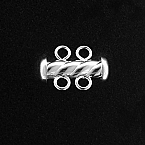 Sterling Silver 16.5mm Twisted 2 Strand Tube Clasp (Sold in packs of 1piece)