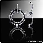 Bali Sterling Silver 15.5 Toggle clasp (Sold in packs of 1 set)