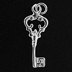 Sterling Silver 26mm Keys Charm (Sold in packs of 1piece)