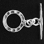 Hill Tribe Silver 13mm Hammered Toggle Clasp (Sold in packs of 1 set)