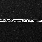 Sterling Silver 7x2mm Flat Long and Short Chain (Price per 5ft)
