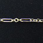 14Kt Gold Filled 7x2mm Flat Long and Short Chain (Price per 5ft)
