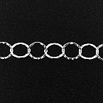 Sterling Silver 8mm Hammered and Flat Circle Chain (Price per 5ft)