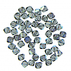 Swarovski 5328 4mm Black Diamond (215) AB Xilion Bicone Beads (Sold in packs of 144pcs)