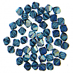 Swarovski 5328 4mm Montana(207) AB Xilion Bicone Beads (Sold in packs of 144pcs)