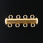 Gold Filled 4strand 4.3x26mm Tube Clasp (Sold in packs of 1pc)