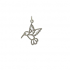 Sterling Silver 20x18.5mm Humming bird Charm with soldered jump ring (Sold in packs of 1 piece)