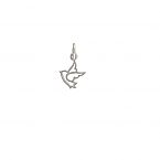 Sterling Silver 15x10mm Small Peace Dove Charm with Soldered jump ring (Sold in packs of 1 piece)