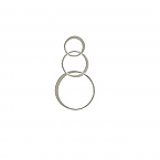 Sterling Silver 37x18mm Plain Three Circle Links (Sold in packs of 1 piece)
