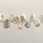 Cultured Fresh Water Pearl White Top drilled Keshi Pearl Strand 15-20mm - 16 Inch Strand