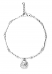 Sterling Silver -Shell & Pearl Anklet - Length 10 Inch (9 Inch + 1 Inch Extn)