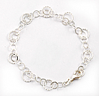 Sterling Silver-Pear Shape 7.5"Soldered-Plain Bracelet 